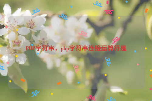 PHP字符串，php字符串连接运算符是